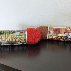 Malina 2 Vintage Yarn Rolls - Natural Earth Tones - Hearth Copper & Orange Clay